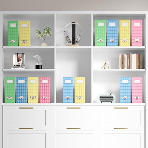 JiaWei Magazine File Holder Foldable Storage Boxes for Documents - Set of 4 Cardboard Magazine Rack Made of 2150 g/m² 10.5 cm Wide，Desk Organizer for Classroom, Home, and Office - Colorful - color: Colorful