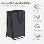STORAGE MANIAC Laundry Hamper with Metal Rack, Large Laundry Basket with Triangle Frame, Collapsible Dirty Clothes Hamper with Handles for Dorm, College, Small Space, Closet, Bedroom, Black - color: Black