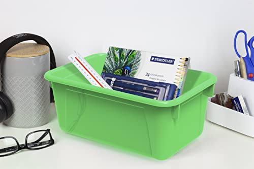 Storex Small Cubby Bins, Pack of 5, 12.2 x 7.8 x 5.1 Inches, Green (62417U05C) - color: Green, style: Bin Only