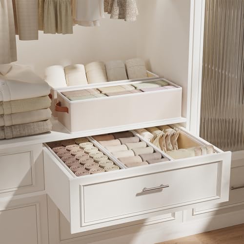 Storage Bin, Linen Foldable Clothes Basket, Storage Box Container with Double Handles for Bedroom, Beige, 15x 6 x 5 Inch, 1-Pack - color: Beige, size: 1-Pack