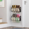 Hanging Shoe Rack 2 Pack, Wall Mount Shoe Rack with Sticky Hanging Mounts, Wall Shoes Holder Storage Organizer Shelf Shoe Holder for Wall Camper and RV Shoes Storage with Hooks No Drilling - style: 2 Pack