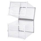OnDisplay Clik Stackable Interlocking Shoe Box System (Medium Clear/White, Set of 2) - color: Medium Clear/White, size: Set of 2