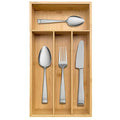 guiogc Bamboo Silverware Organizer, Kitchen Drawer Organizer, Silverware Utensil Tray Holder for Flatware Cutlery Knives, Forks, Spoons (4-Slots) (Natural) - size: 4 Slot