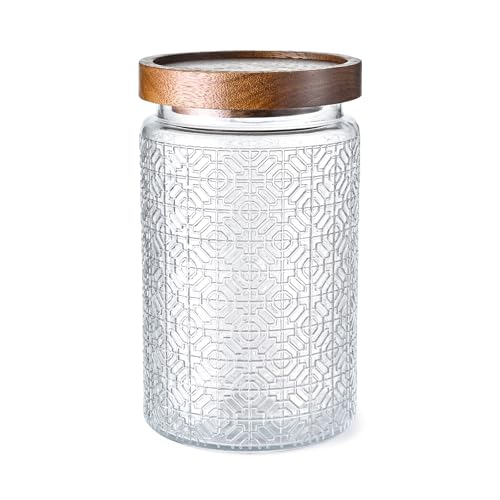 Adodeen 32oz Vintage Glass Jar With Lid, Glass Storage Containers, Airtight Kitchen Storage Containers For Sugar, Coffee, Tea, Spice, Flour, Candy Cookie, Pasta, Cereal, Cute Decorative Jars - color: Window-32oz