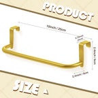 2 Pieces Metal Towel Bar Kitchen Cabinet Steel Towel Rack Bar for Hanging on Inside or Outside of Doors, Home Kitchen Bathroom(Gold) - color: Gold