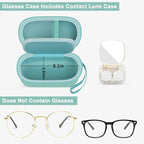 Portable 2 in 1 Contact Lens Case and Glasses Case, Traveling Contact Cases Bag Box Holder with Soak Storage Kit Included Built-in Mirror, Tweezer, Contact Lens Solution Bottle and Hand Strap-Green - color: Green