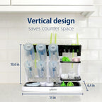 Dr. Brown's Baby Bottle Drying Tower, Stand-Up Countertop Drying Rack with Organized Storage for Baby Essentials, Space Saving Vertical Rack, Blue/White - color: Blue/White