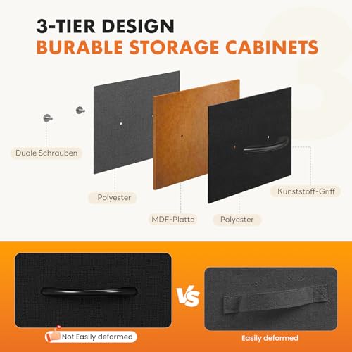 Sweetcrispy Dresser, Dresser for Bedroom Drawer Organizer Storage Drawers, Fabric Storage Tower with 8 Drawers, Chest of Drawers with Steel Frame, Wood Top for Living Room, Closet,Ink - color: Ink, size: 31.5"D x 11.8"W x 36.4"H (8 Drawers)