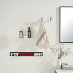 JQK Bathroom Glass Shelf Chrome, Tempered Glass Shower Storage 8 by 5 inches, 304 Stainless Steel Polished Chrome Wall Mount 2 Pack, TGS101L8-CH-P2 - color: Chrome, size: 8 Inch (2 Pack)