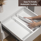 DUCOO 4 PCS Drawer Divider, 17"-22" Adjustable Bamboo Drawer Dividers Organizers, Expandable Separators for Kitchen, Clothes, Dressers, Home, Office, White - color: White