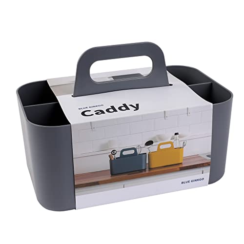 BLUE GINKGO Stackable Organizer Caddy – Korean-Made Portable Tote for Bathroom, Office, Crafts, or School Supplies (Rectangle, Gray) - color: GREY, size: Rectangle