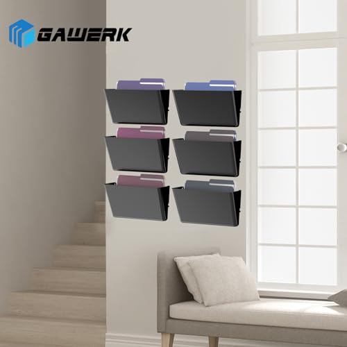 Gawerk Clear Acrylic Single Pocket, Plastic Hanging Wall Mount File Holder for Office Home (Black, 4 Pack) - color: Black, size: 4 Pack