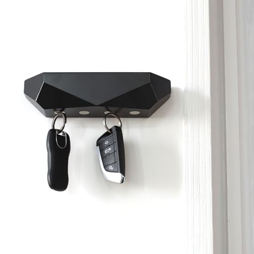 OCIOLI Key Holder Wall Mount Magnetic Key Holder Key Rack Key Hanger Key Hooks for Wall, Home Decor, House Decor, Apartment Decor, Living Room (Black) - color: Black