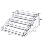 PMMASTO Widen Tiered Spice Rack, Seasoning Organizer, Clear Acrylic Vertical Shelves Can Organizer for Countertop, Cabinet, Pantry, Kitchen Organization and Storage - 5 Tier - size: Widen 5 Tier - inner width 3''