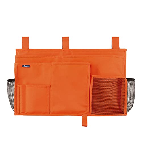 Surblue Caddy Hanging Organizer Bedside Storage Bag for Bunk and Hospital Beds, Orange, L - color: Orange, size: Large