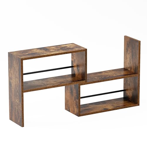 Expandable Cabinet Organizer Shelf, Set of 2 Kitchen Counter Shelves for Countertop Organization Spice Rack Kitchen Storage Stackable