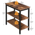 HOOBRO End Table, Simple Rustic Side Table with 3-Tier Storage Shelf, Narrow Nightstand for Small Spaces, for Living Room, Bedroom,Easy Assembly, Industrial Design, Rustic Brown and Black BF14BZ01 - color: Rustic Brown + Black