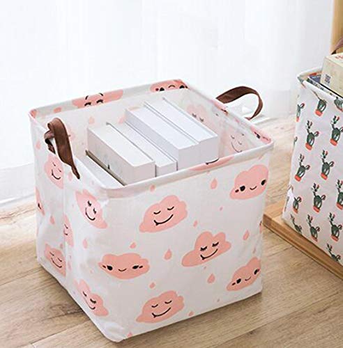 Storage Basket Fabric Organizer Bin for Toys, Books, Clothes, Pets,Perfect for Bedroom/Office/Nursery/Shelves(Pink Cloud) - color: Pink Cloud