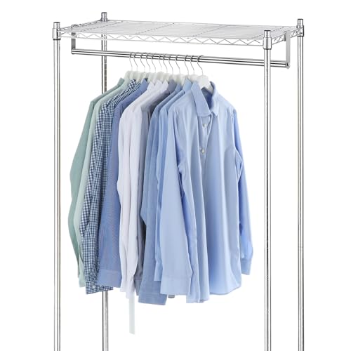 Threehoney 2 Pack Wire Shelving Garment Hanger Bar Wire Shelving Accessories Industrial Closet Clothes Rods for Home Retail Store(Silver,48 Inch) - color: Silver, size: 48 Inch