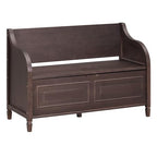 Knocbel Rustic Entry Storage Bench with Hidden Compartments and Removable Cushion, Wooden Entryway Hallway Foyer Shoe Bench Bedroom End of Bed Bench, 250lbs Weight Capacity (Espresso) - color: Espresso