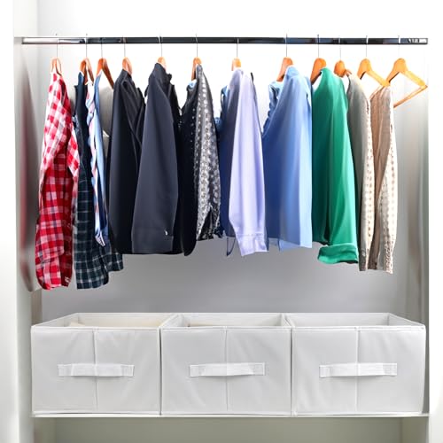 Extra Large Clothes Closet Organizer 6 Compartments for Jean Sweater Sheets to Shirt - Divided Clothing Storage Boxes for Closet, Wordrobe, Bedroom, Shelf (4pc White) - color: 4pc White