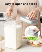 Ankou Airtight Food Storage Container with Pop Lid & 130ml Scoop, 4L/4.2qt *4 BPA-Free Cereal, Rice, Flour, Pasta & Snack Container, Stackable & Durable,Kitchen Pantry Organizer - color: 4L * 4