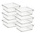 Ravinte 6 Pack Drawer Organizer - 6" X 6" Plastic Storage Bins, Acrylic Organizers with Non-Slip Pads Clear Desk Storage Tray for Makeup, Jewelries, Kitchen Utensils, Bathroom and Office - size: 6" x 6"
