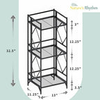 Nature's Rhythm 3-Tier Metal Storage Rack, Adjustable Garage Shelving Metal Shelving Unit (12.84 x 11.27 x 32.54inch, Black) - size: 3-Tier