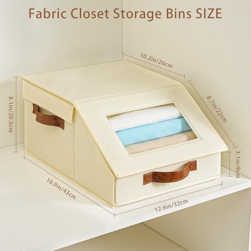 Amllas Closet Organizers and Storage, Stackable Closet Drawers, Fabric Storage Bins, Foldable Linen Organizer for Underwear, Clothes, Hat Storage,Wardrobe Space-Saving