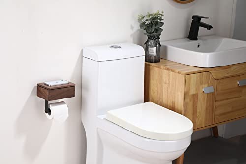 Day Moon Designs Toilet Paper Holder with Shelf - Flushable Wipes Dispenser & Storage Fits Any Bathroom, Keep Your Wet Wipes Hidden - Wooden Wall Mount Bathroom Organizer - Small, Dark Wood - color: Polished Chrome, size: 2 Pack - Wall Mount - Classic