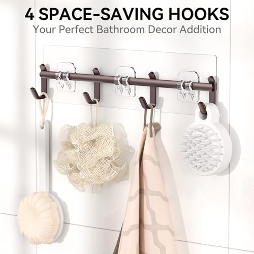 YASONIC Shower Caddy, 6 Pack Large Capacity shower Organizer with Soap Holder and 12 Hooks, Rustproof Shelves for Inside Shower, No Drilling&Sleek Bathroom Organizers and Storage Bronze XL - color: Bronze, size: XL