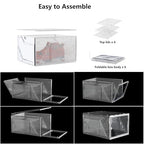 AWTATOS Shoe Storage Boxes, Thickened Shoe Storage Organizer with Clear Magnetic Door, Stackable Shoe Container with Lids, Collapsible Large Shoe Rack, Fit up to US Size 15, 6 Pack - size: 6 pack