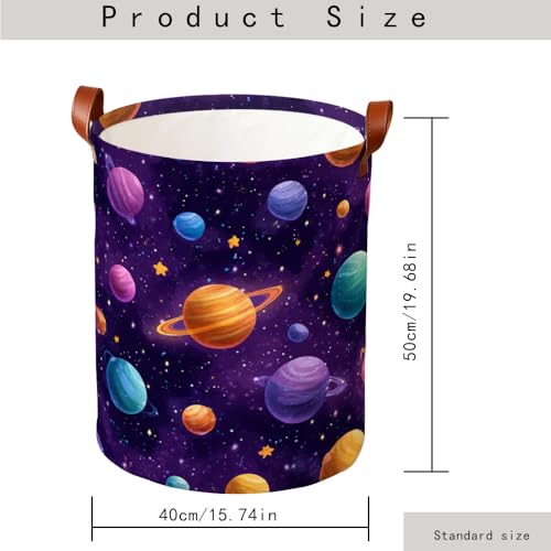 Funky Laundry Basket Outer Space Galaxy Collapsible Laundry Baskets Oxford Cloth Storage Bin Colorful Laundry Hamper for Kids Room Spring Decor 15.75x15.75x19.7" - color: Colorful595