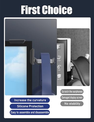 2-Pack Monitor Stand for Headphones and Headsets, Clamp-On Adjustable Headset Holder Space-Saving Desk Organizer(White) - color: 2-Pack White