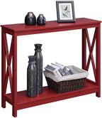 Convenience Concepts Oxford Console Table 39.5" - Sofa Table with Storage Shelf, Transitional Entryway Hall Table for Living Room and Bedroom, Display Foyer Table, Cranberry Red - color: Cranberry Red