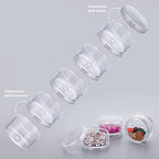 Hipiwe 4 Set Stackable Cosmetic Containers with Screw Lids Plastic Sample Jars 30ml Clear Empty Jars Makeup Sample Containers Nail Accessories Organizer - size: 4Packs 1.9"D x 4.8"H