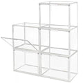 GUDEMAY Clear Stackable Plastic Storage Bins with Magnetic Lid, Dustproof Book & Cosmetic Display Cases, Large Figures Collectibles Showcase, Shoe Box, Protection Organizer (L, Count, 5) - size: L