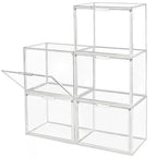 GUDEMAY Clear Stackable Plastic Storage Bins with Magnetic Lid, Dustproof Book & Cosmetic Display Cases, Large Figures Collectibles Showcase, Shoe Box, Protection Organizer (L, Count, 5) - size: L