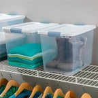Sterilite 6-Pack Latching Box, Under Bed Storage Bins with Lids, Clear Plastic, 25 Quart - Heavy-Duty Organizing Containers for Closet, Bathroom, and Office - size: 25 Quart, style: 6 Pack