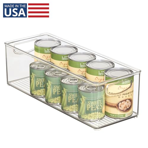 iDesign Plastic Stackable Pantry Bin with Handles for Cabinets or Fridge, Clear, Made in USA - style: Pack of 1