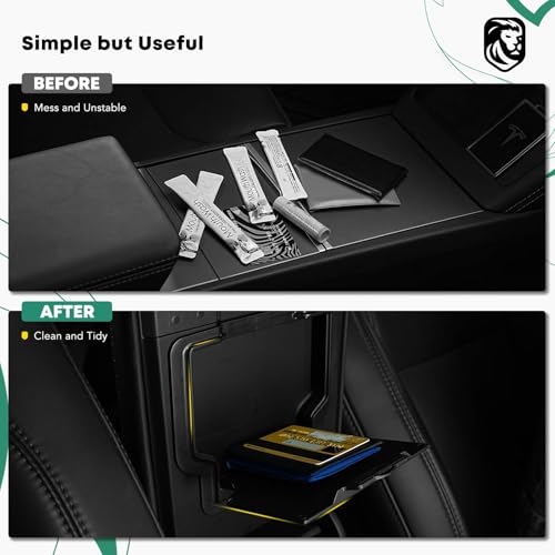 YHTAUTO Armrest Hidden Storage Box for Tesla Model Y Juniper 2025 2026 (Premium & Performance), Tesla Model 3 Highland 2024 2025 2026, Center Console Organizer Tray Compartment Storage Car Accessories - style: 1PC Armrest Hidden Storage Box