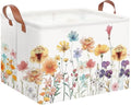NTAOHAMPER Boho Flower Nursery Basket ,Fall Wildflower Storage Bin with Handles for Your Baby and Lover to Load Your Love into it(Flower) - color: Flower
