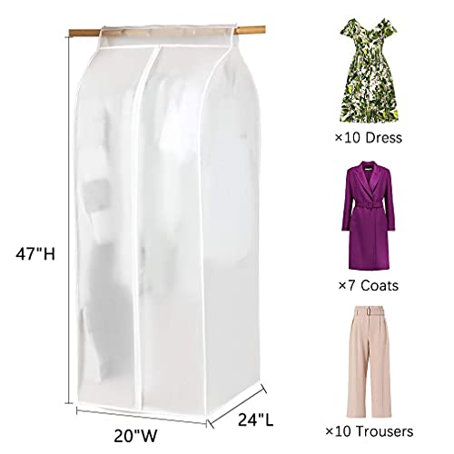 XIAKE Garment Bags M/oth-proof Dust Cover Coat Hanging Clothes Storage Bag Premium Thickened Clothing Organizer Moisture-proof Dust-proof Clothes Cover - size: 24"L * 20"W * 47"H