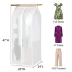 XIAKE Garment Bags M/oth-proof Dust Cover Coat Hanging Clothes Storage Bag Premium Thickened Clothing Organizer Moisture-proof Dust-proof Clothes Cover - size: 24"L * 20"W * 47"H