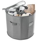 Round Shoe Storage Organizer, Zapateras Organizer RV Shoe Boxes Small Space Shoe Basket for Closet/Entryway Mudroom Shoe Containers - Gray