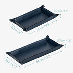 Navaris 2 x Empty Tray for Keys, Coins, Mobile Phones, Jewellery – Entrance Table for Office Bedside Tables - color: Dark Blue