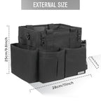 SCAVATA Compact Wearable Cleaning Caddy, Small Supplies Organizer with Handle & Shoulder Straps for Housekeepers, Under Sink & Car Cleaning Tool Organizer Bag (Black) - color: Black