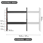 2Pack Expandable Cabinet Countertop Shelves 16.5-27’’L, Adjustable Metal Spice Rack Organizer, Stackable Kitchen Counter Storage Shelves Organizers for Cabinet Organization, Black - size: 2Pack-Special-10.2''Wx(16.5-27'')Lx9.6''H-Black