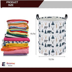 ESSME Kids Laundry Basket,Bear Hamper Collapsible Canvas Waterproof Storage Bin forBoys, Woodland Hamper,Gift Baskets(Bear) - color: Bear