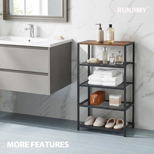 Narrow Shoe Rack for Front Door Entrance, Entryway, and Closet Shoe Organizer with 4 Sturdy Metal Mesh Shelves and Wooden Top, Holds 10 Pairs, Ideal for Storage or Display - size: 17"D x 10.24"W x 30.7"H